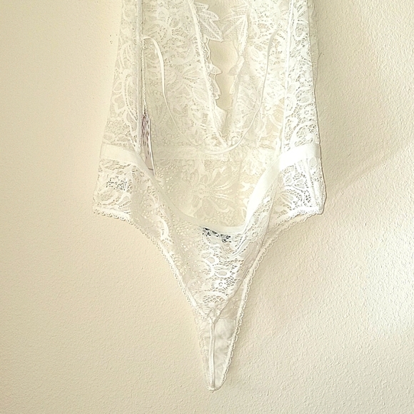 IN BLOOM by Jonquil  Stretch Lace Teddy Bodysuit, XL, Ivory, NWT - Picture 7 of 14